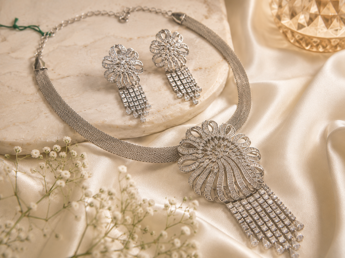 Shimmer Bloom Choker Set