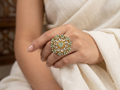 Polki green Ring