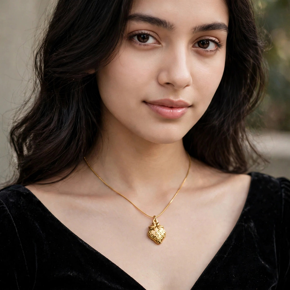 Strawberry pendant necklace