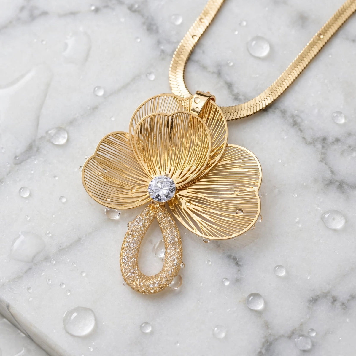 Flower petals necklace