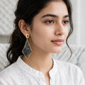 Resin triangle drop earrings