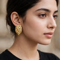 Golden leaf earrings