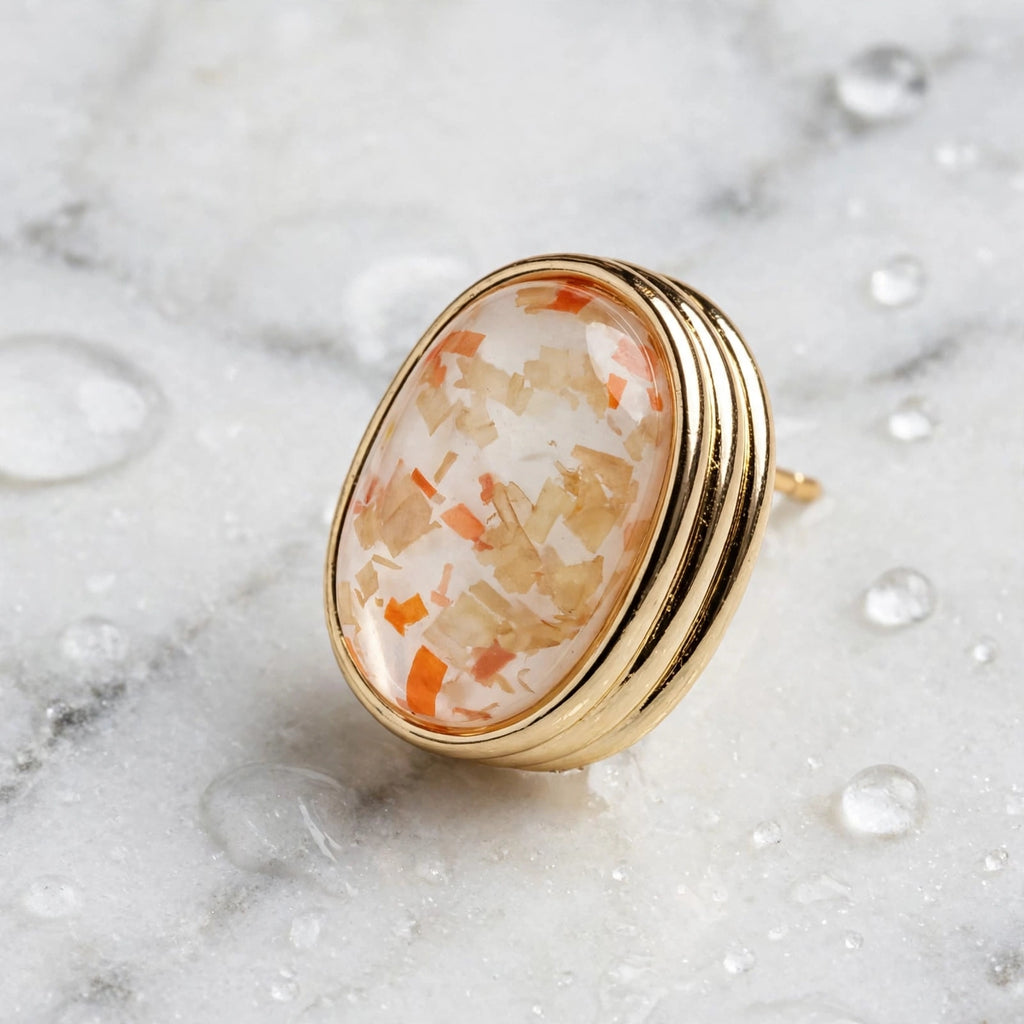 Korean resin orange crust earrings