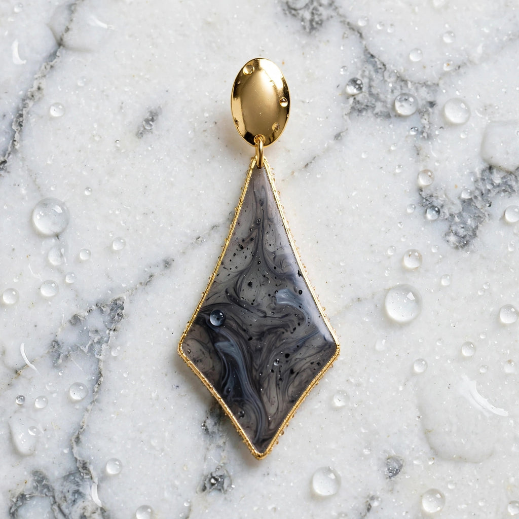 Resin triangle drop earrings