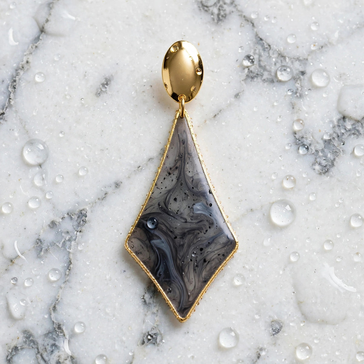 Resin triangle drop earrings