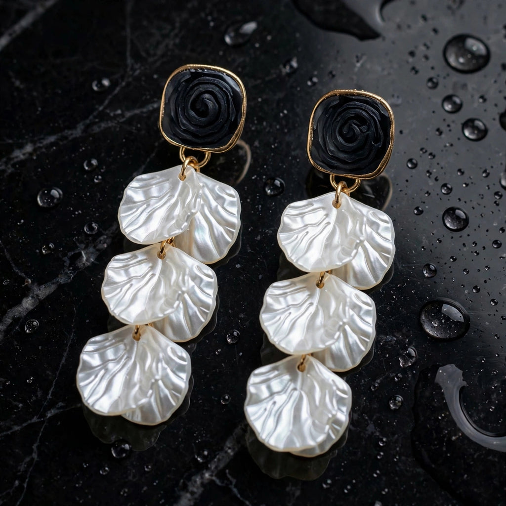 Korean floral earrings