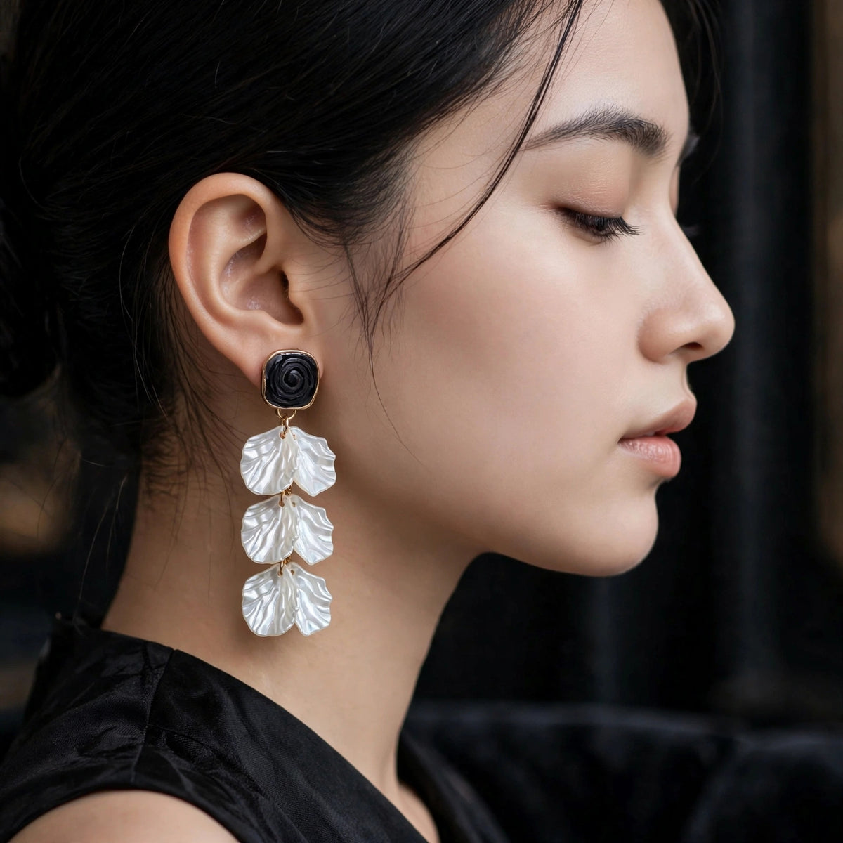 Korean floral earrings
