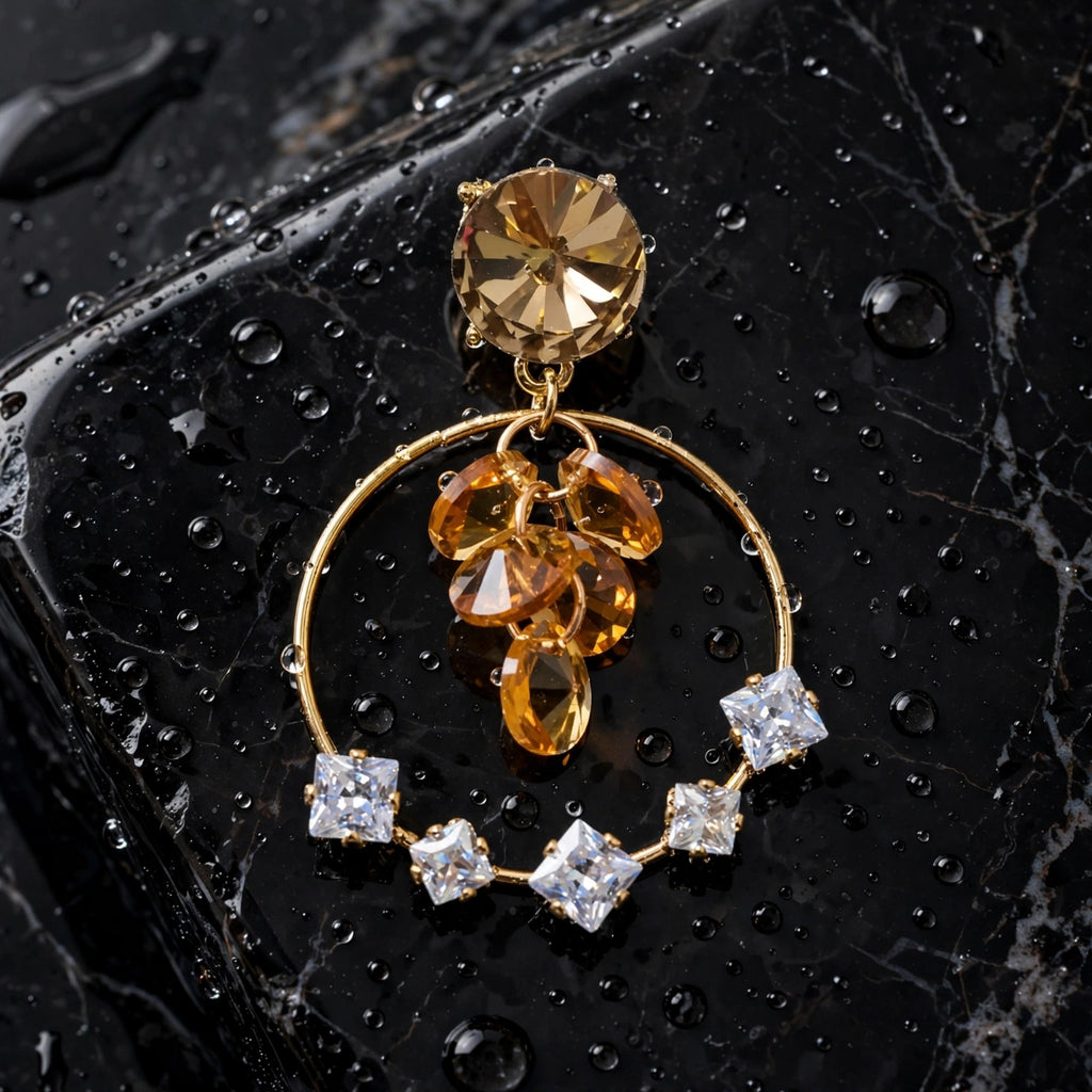 Diamond korean earrings