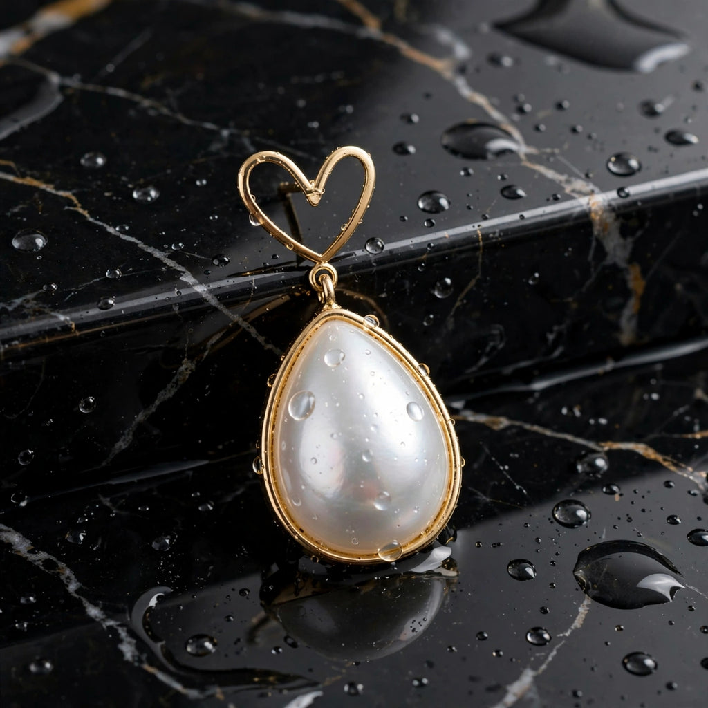 Pearl heart earrings
