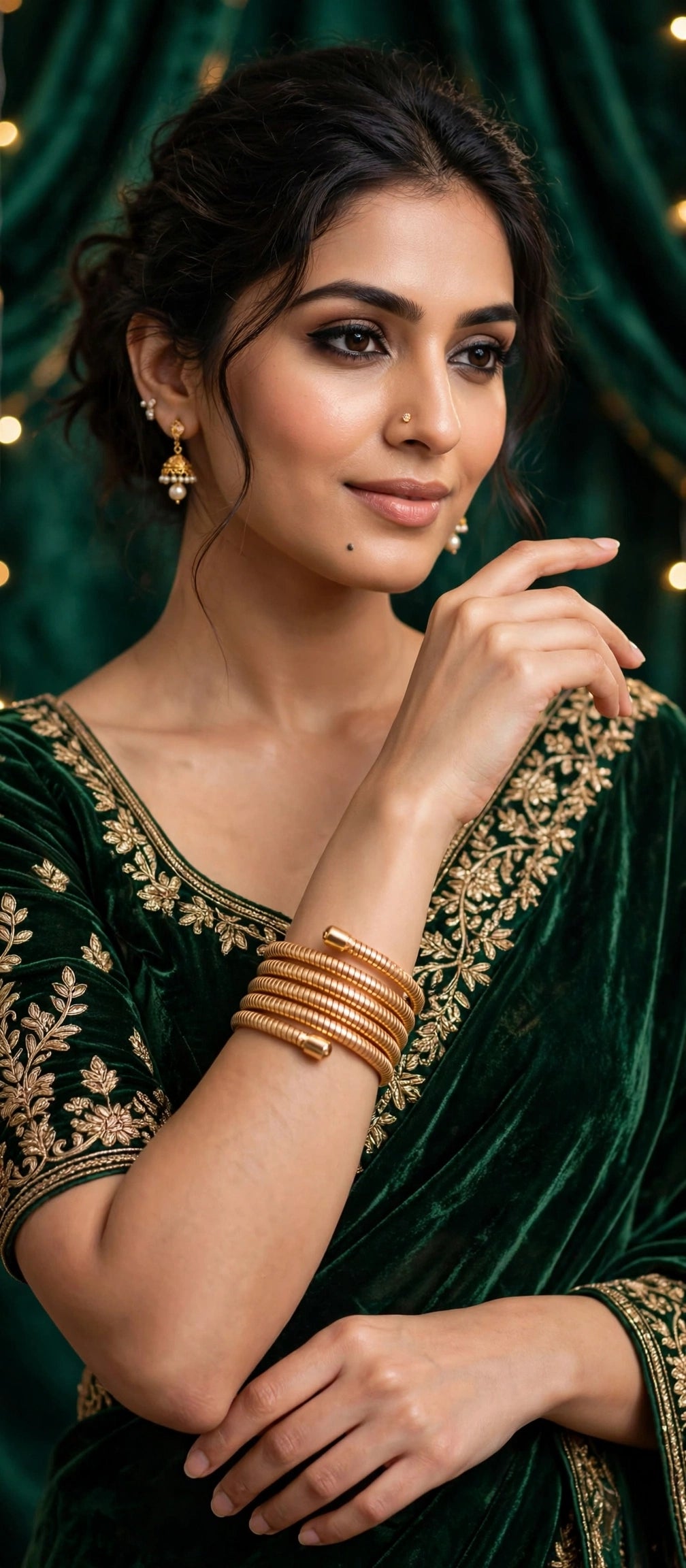 Kundan coil Bangle