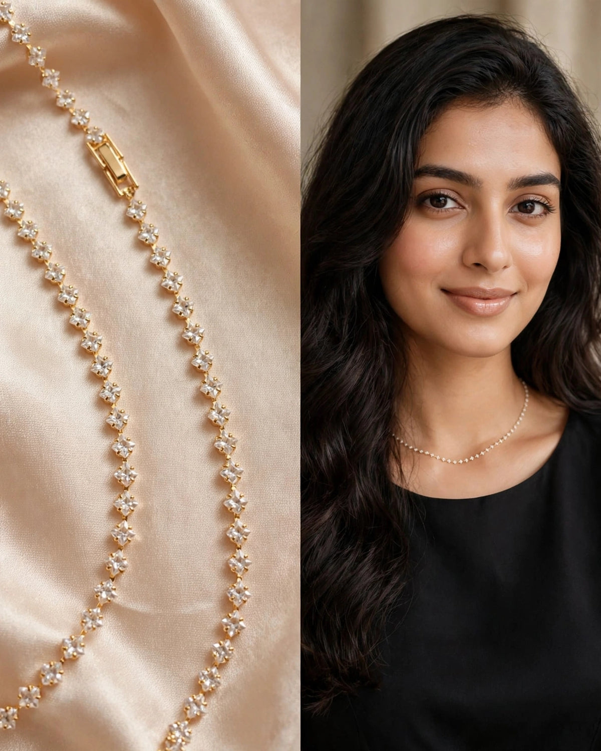 Diagonal Tennis necklace