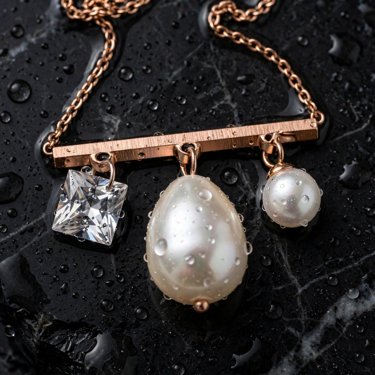 Pearl Diamond korean Necklace