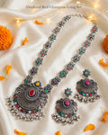 Oxidized Red ghungroo long set
