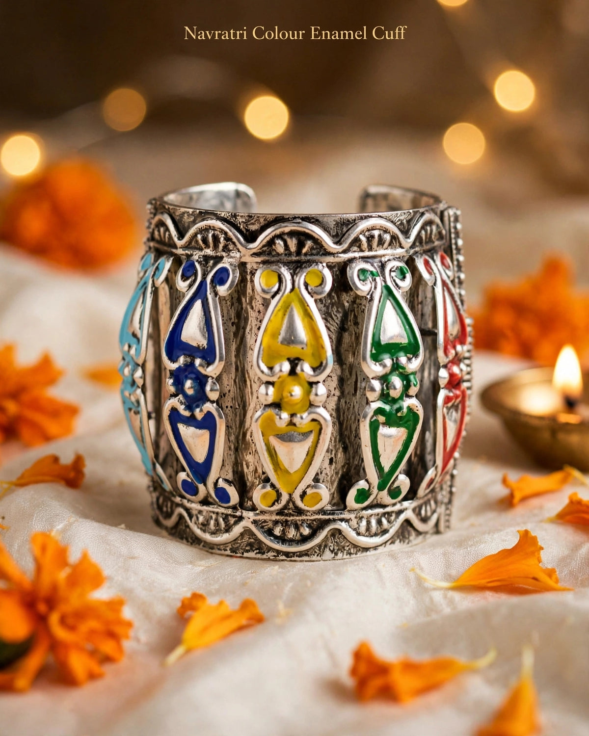 Navratri Coloured Enamel cuff