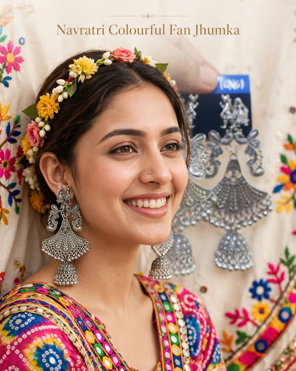 Navratri colourful Fan Jhumka