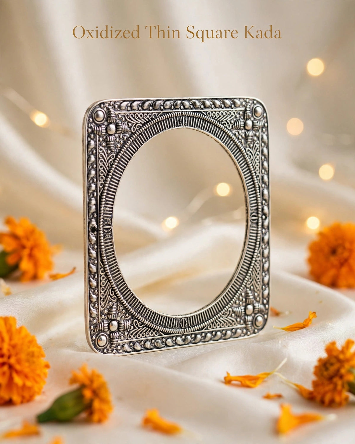 Oxidized Thin square kada