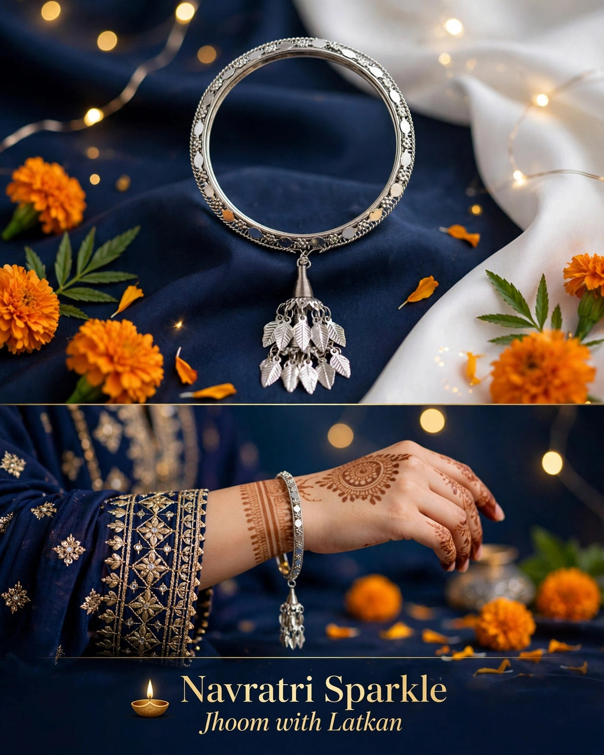 Navratri Sparkle jhoom with Latkan
