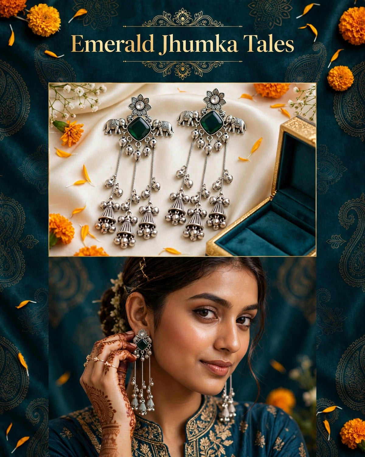 Emerald Jhumka Tales