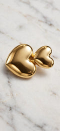 Double puff heart earrings