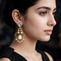 Pearl mist chandelier earrings